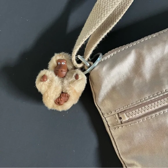 Kipling Metallic Triple Zip Crossbody Bag Champagne Gold - Picture 8 of 8